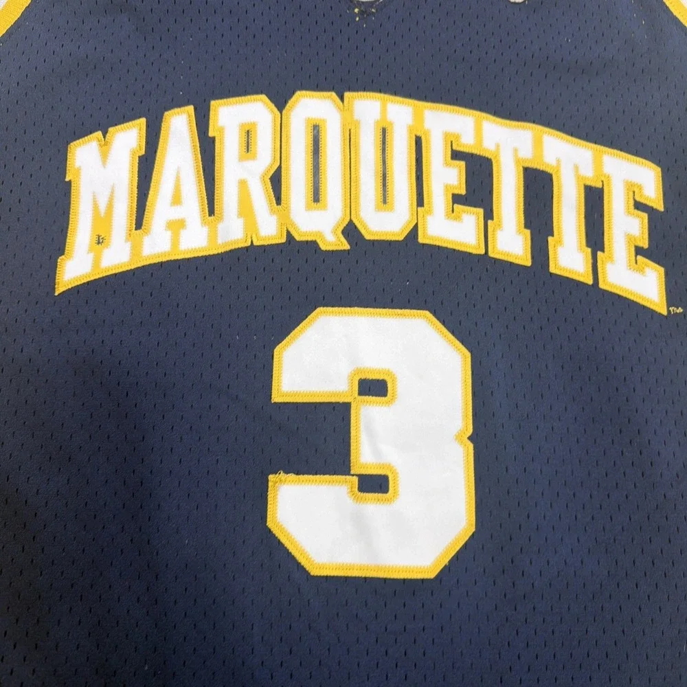 VTG Dwyane Wade College Jersey Mens Large Blue Nike Team Marquette Blue Y2K Rare
